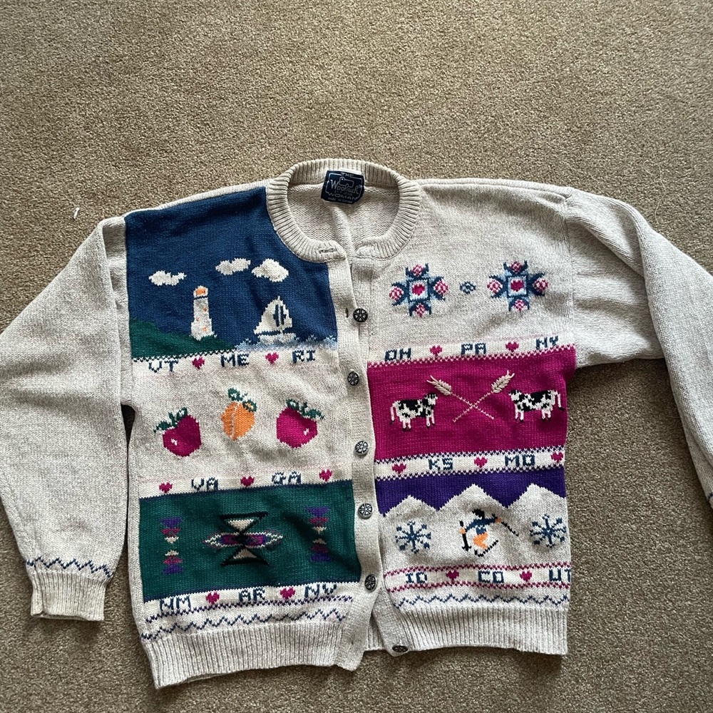 Vintage Patchwork Cardigan Sweater